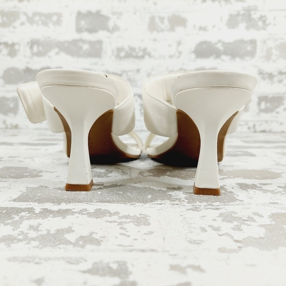 Open Edit Edquincy White Slip On Summer Heeled Sandals O353 - Picture 6 of 13